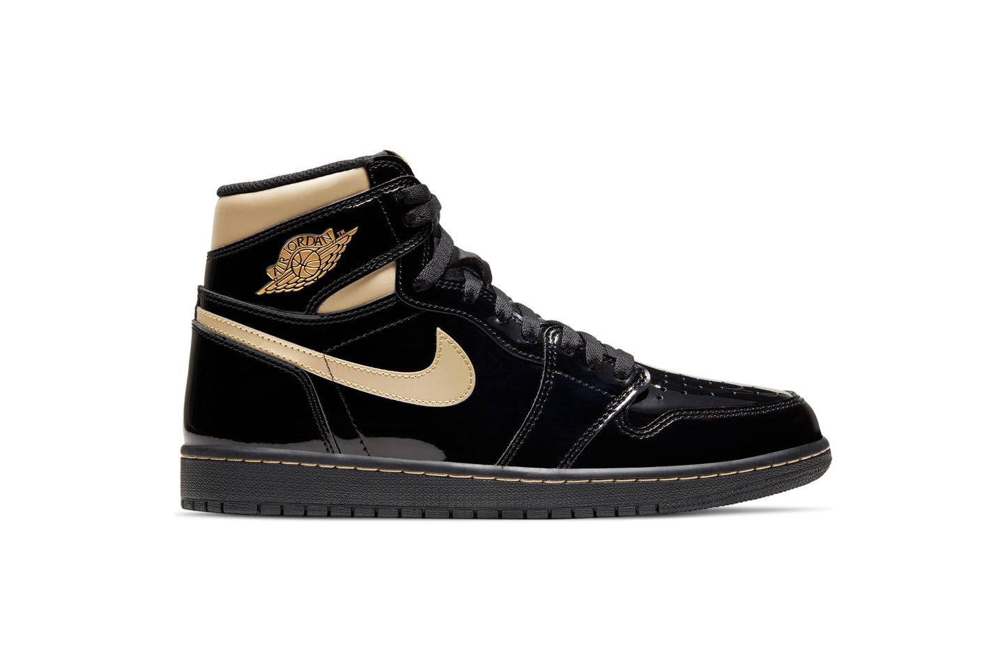 Exclusive Air Jordan 1 RETRO HIGH OG "BLACK GOLD" — 3.5 — Front View