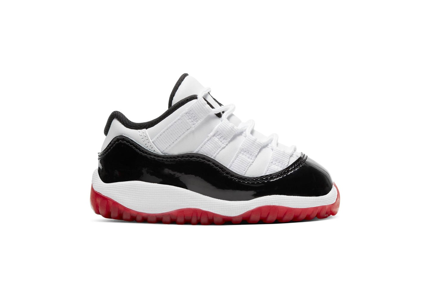 Exclusive Air Jordan 11 RETRO LOW (TD) "CONCORD BRED" — 0C — Front View