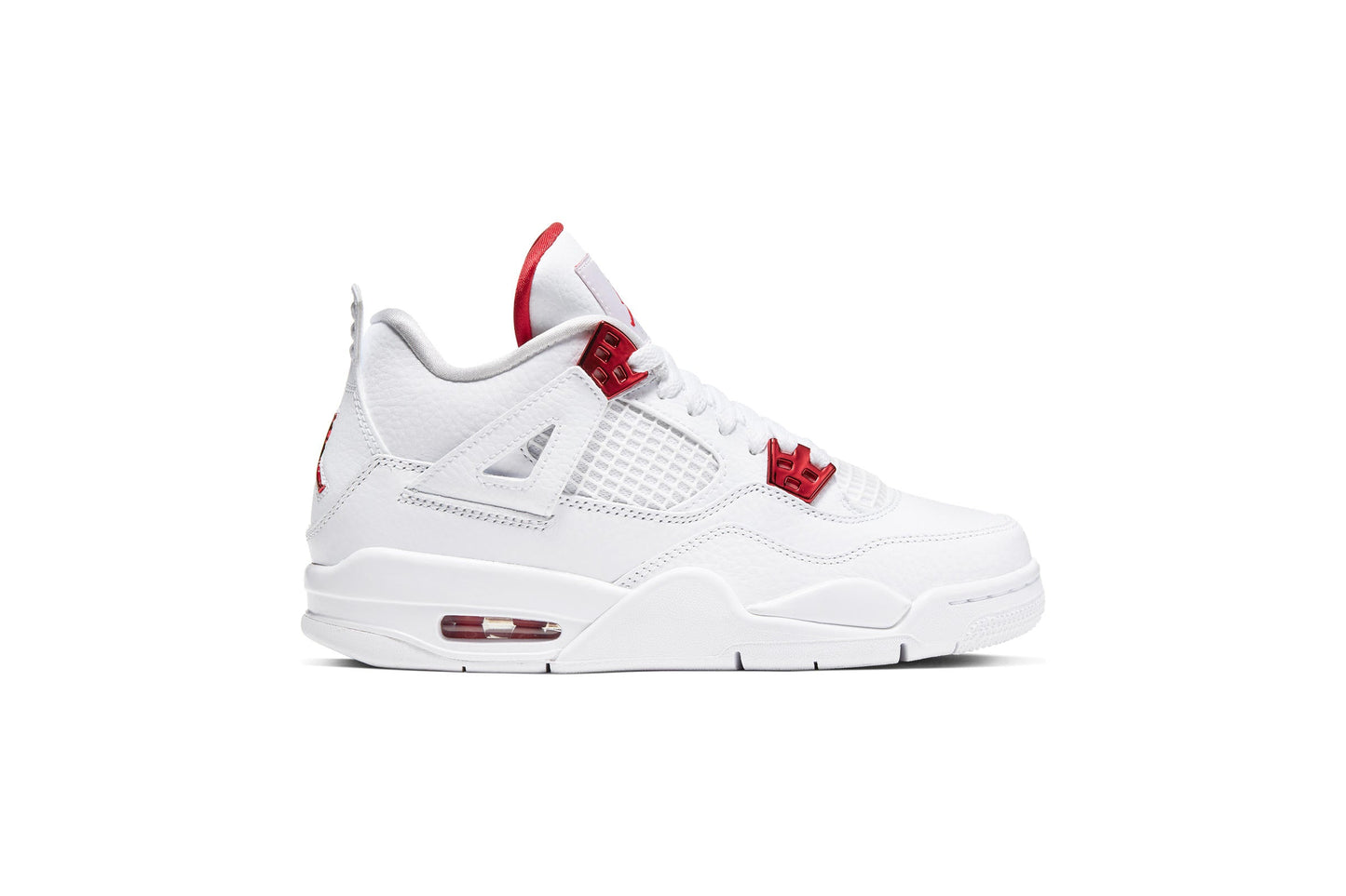 Exclusive Air Jordan 4 RETRO (GS) "METALLIC RED" — 3.5Y — Front View