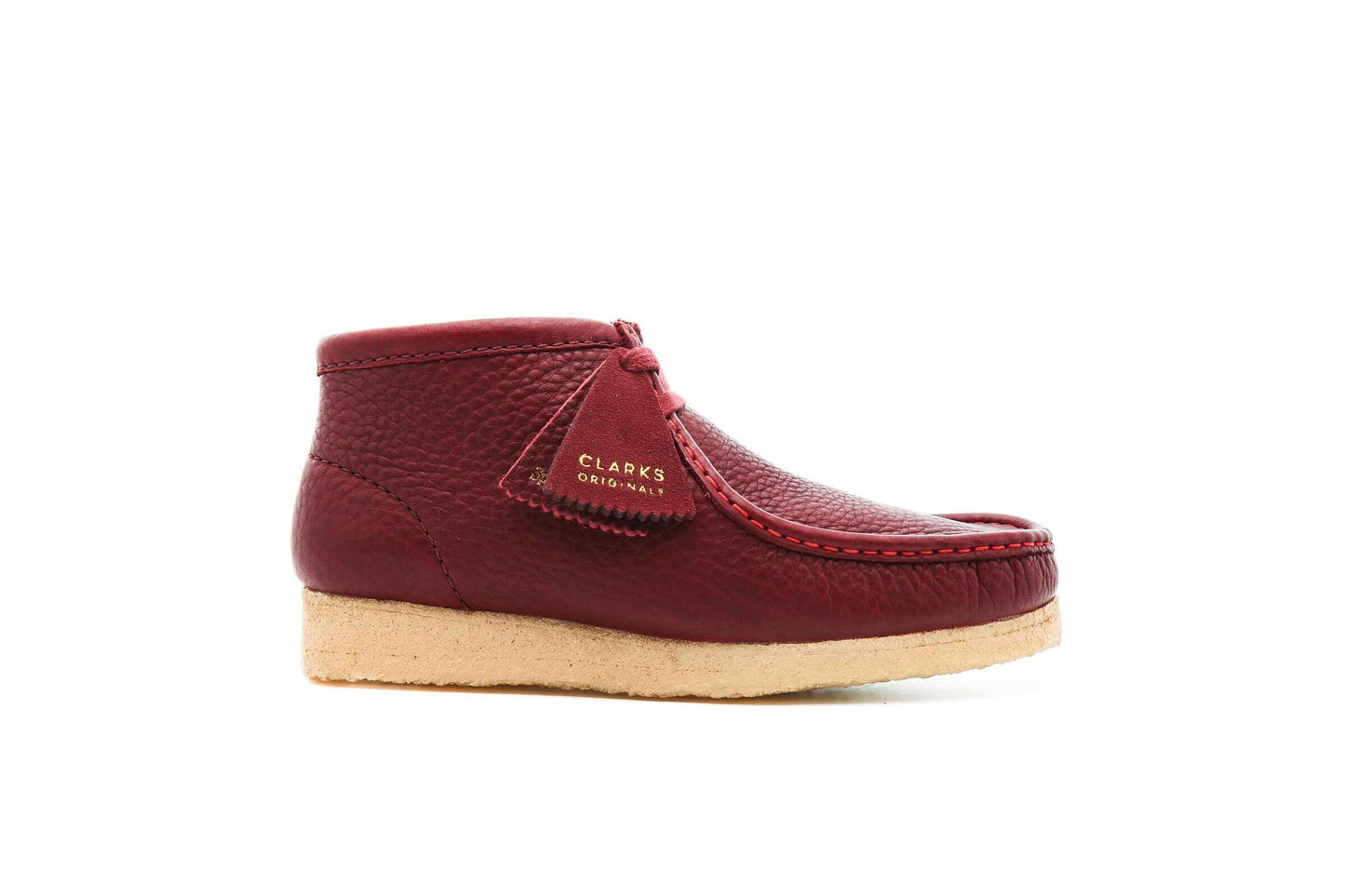 Exclusive Clarks Originals x SPORTY AND RICH WALLABEE BOOT "BURGUNDY" — 3 — Front View