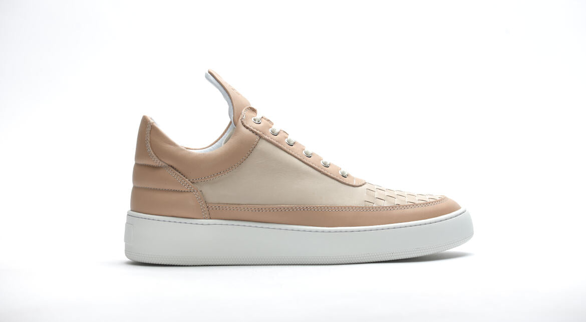Exclusive Filling Pieces Low Top Woven "Front Beige" — 6.5 — Front View
