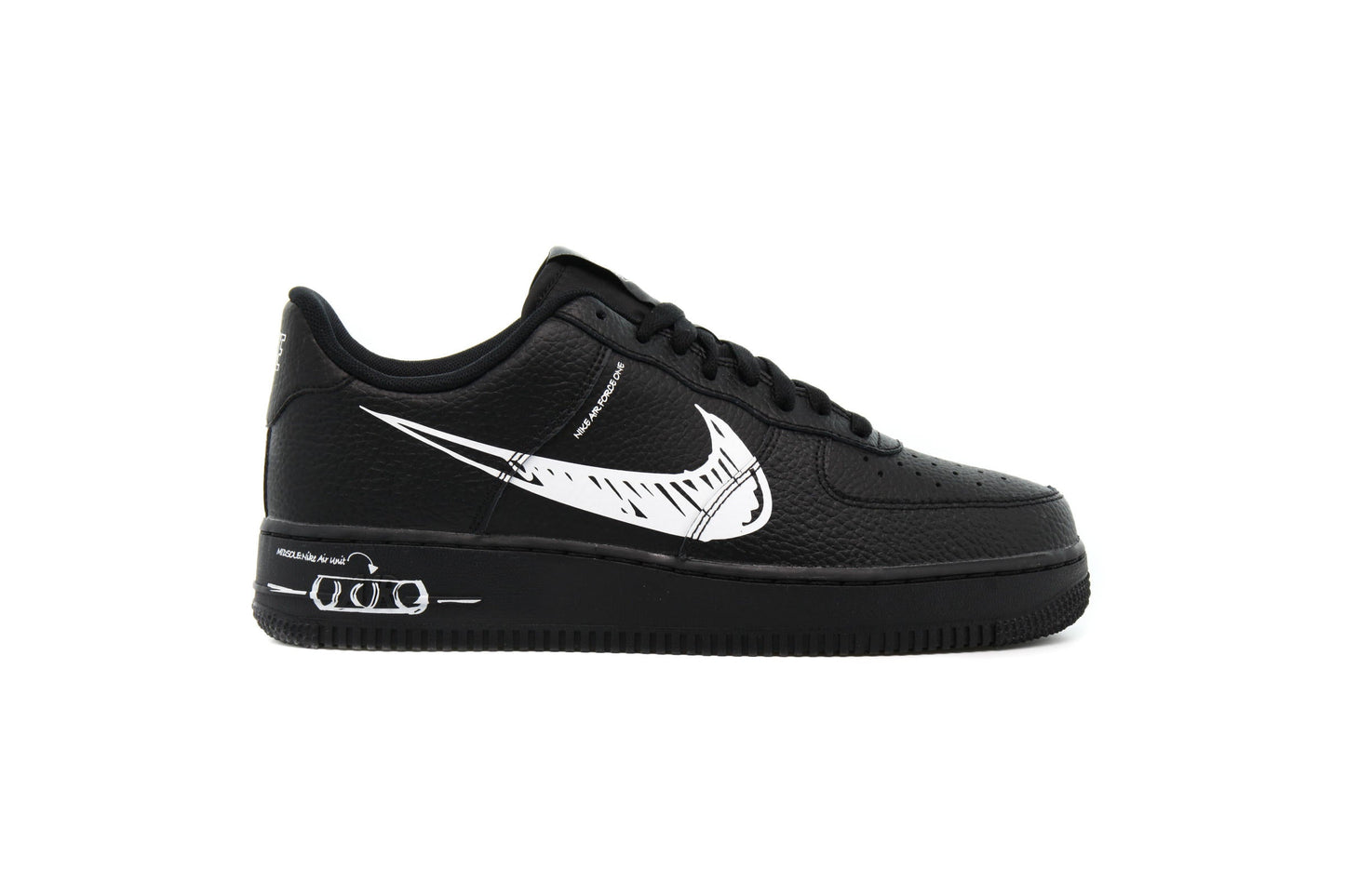 Exclusive Nike AIR FORCE 1 LV8 UTILITY "SKETCH BLACK" — 3.5 — Front View