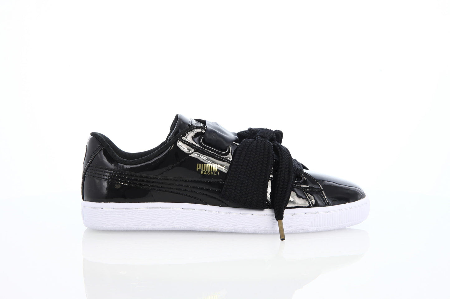 Exclusive Puma Basket Heart Patent Womens "Puma Black" — 4 — Front View