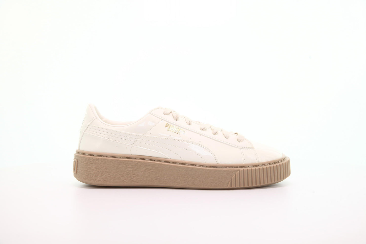 Exclusive Puma Basket Platform Patent Womens "Marshmallow" — 4 — Front View