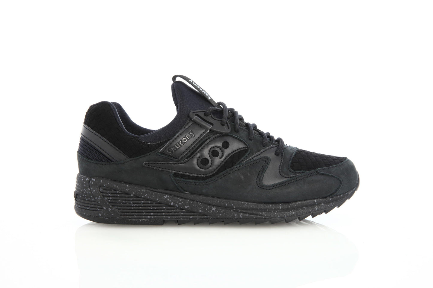 Exclusive Saucony Grid 8500 Weave "All Black" — 4.5 — Front View
