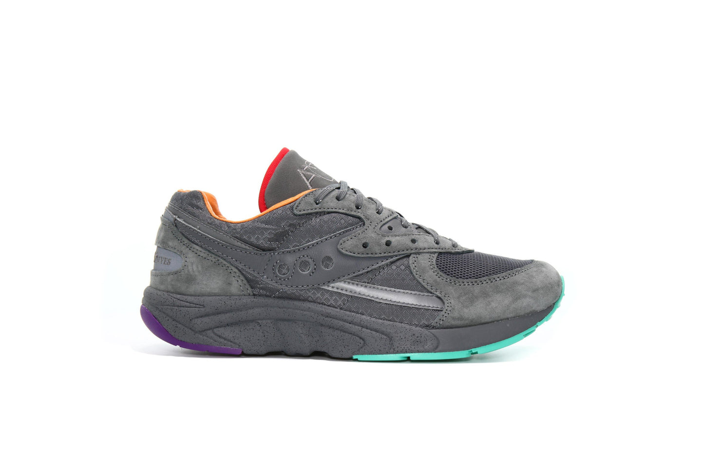 Exclusive Saucony x Raised By Wolves AYA "GREY" — 4.5 — Front View