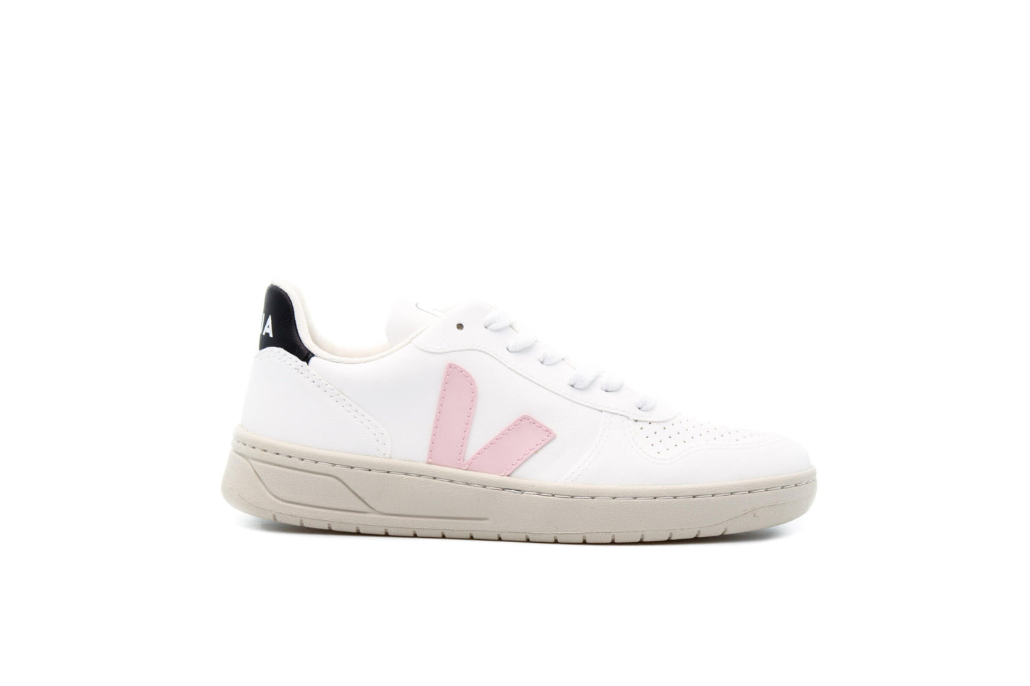 Exclusive Veja WMNS V-10 CWL "WHITE_PETALE_BLACK" — 4 — Front View