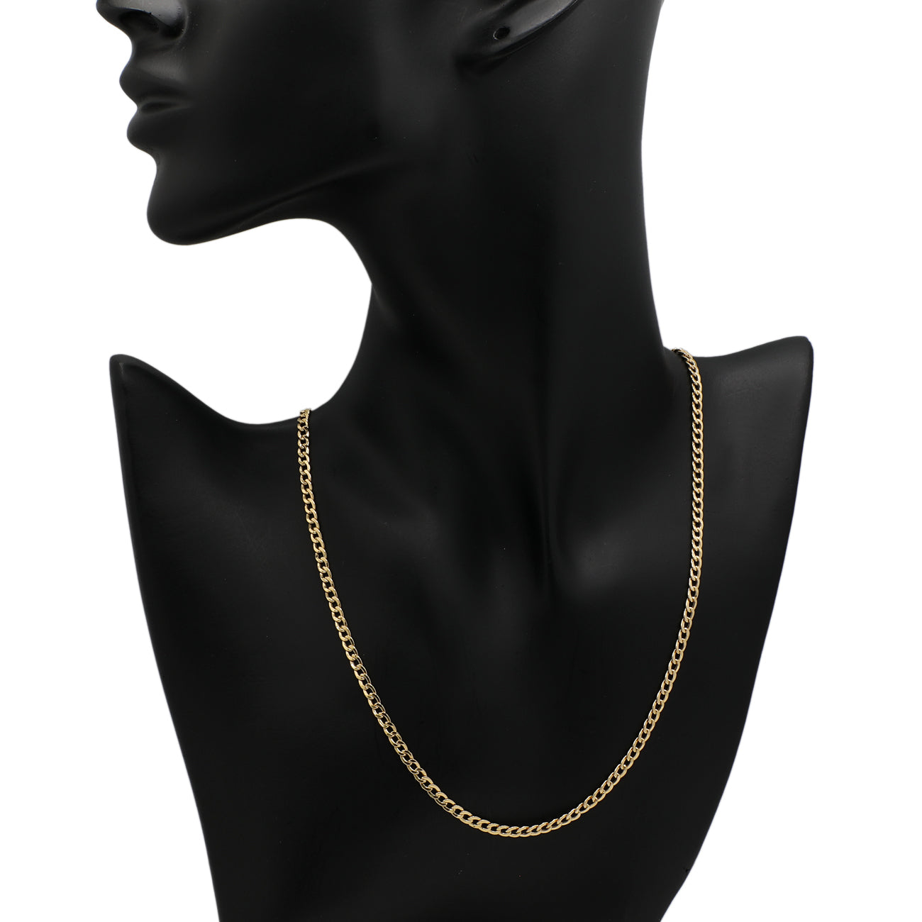 Exclusive 18K Yellow Gold Curb Link Chain Necklace — Back View