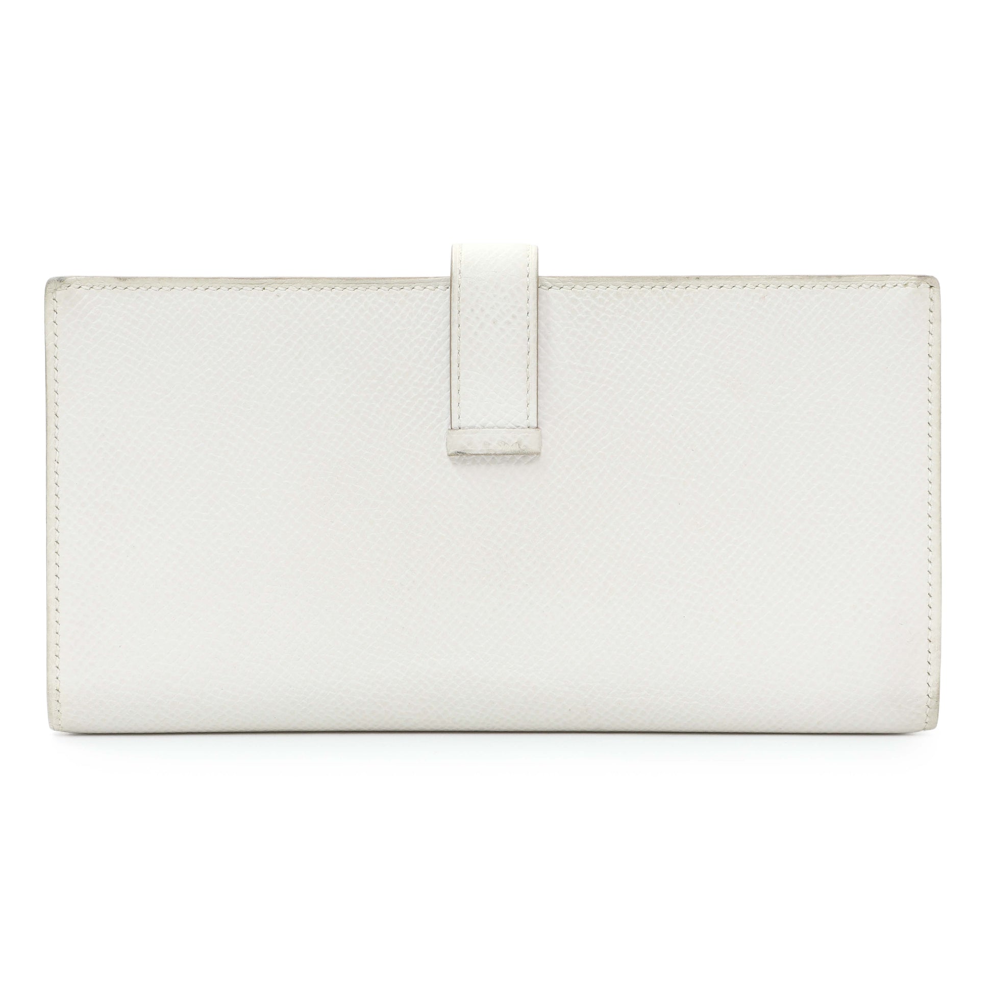 Exclusive Hermes White Epsom Bearn Gusset Wallet — Side View