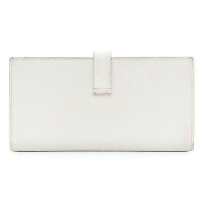 Exclusive Hermes White Epsom Bearn Gusset Wallet — Side View