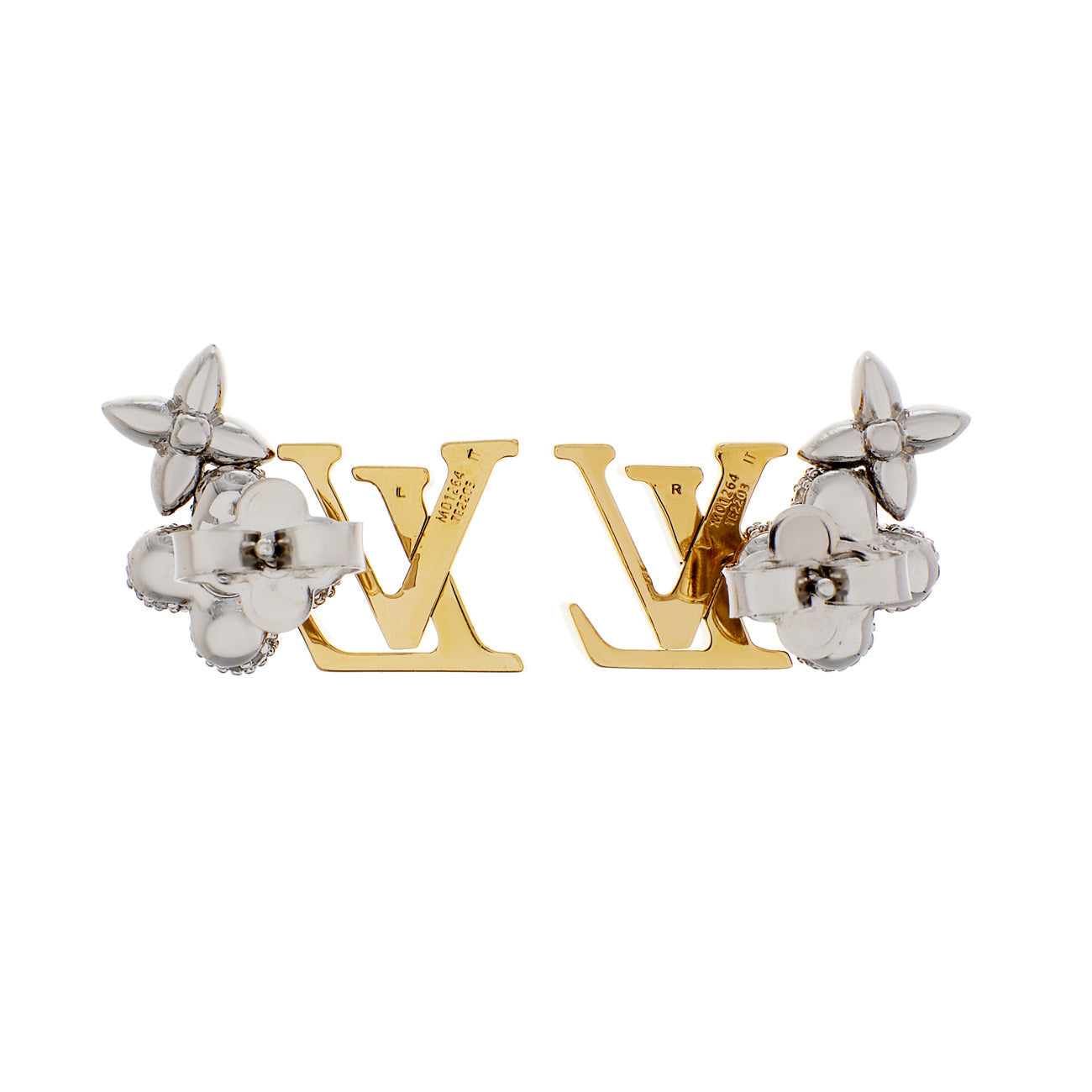 Exclusive Louis Vuitton Crystal Monogram Earrings — Side View