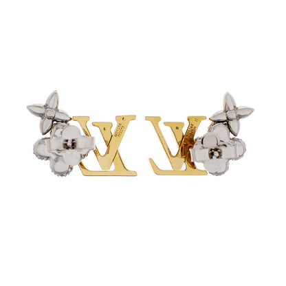 Exclusive Louis Vuitton Crystal Monogram Earrings — Side View