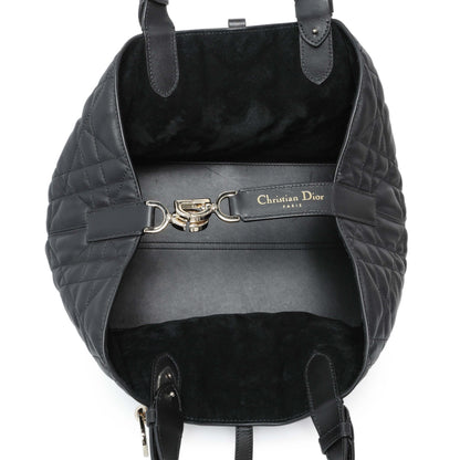 Exclusive Christian Dior Black Calfskin Macrocannage Medium Toujours — Top View
