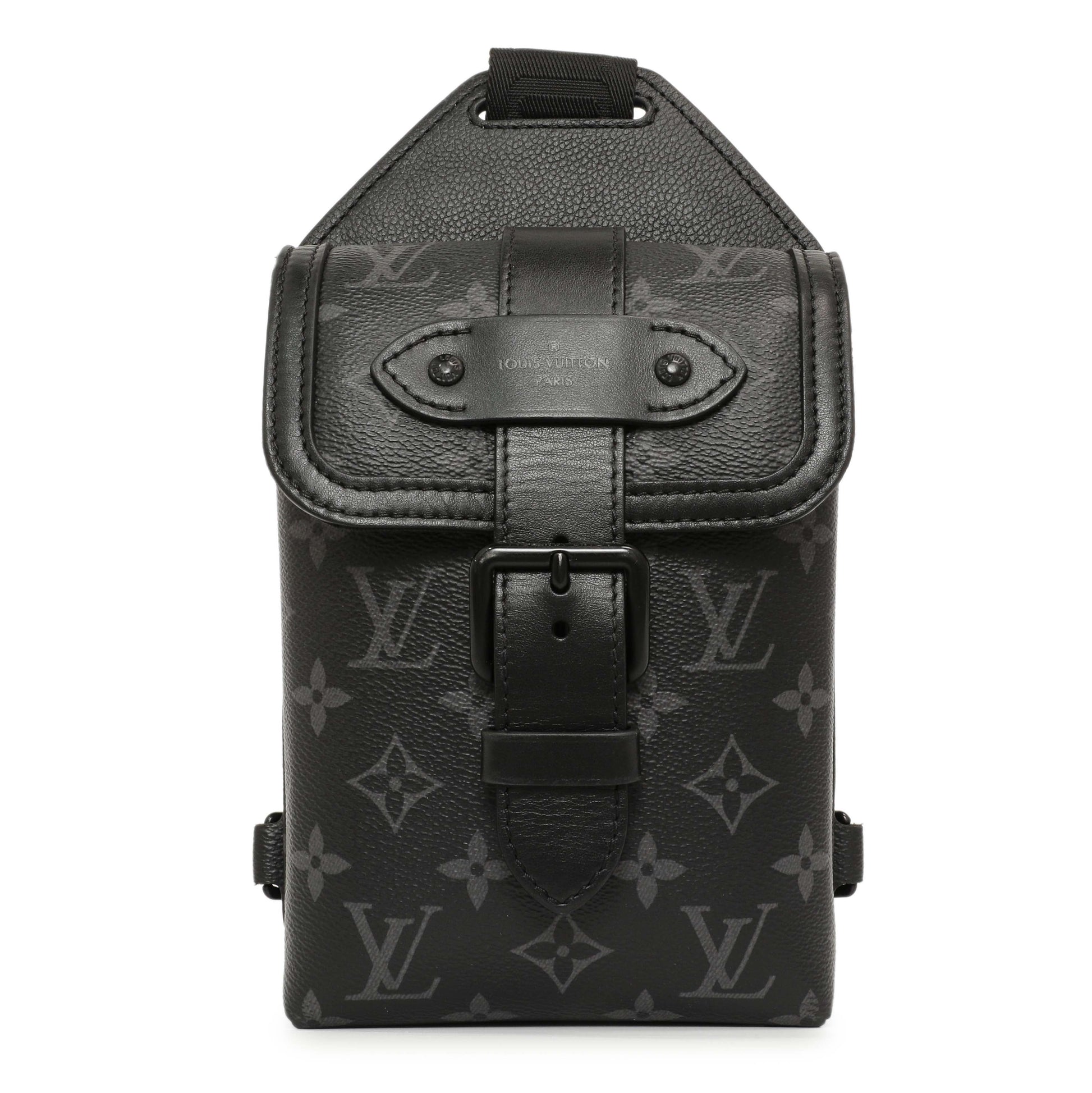 Exclusive Louis Vuitton Monogram Eclipse Saumur Slingbag — Front View