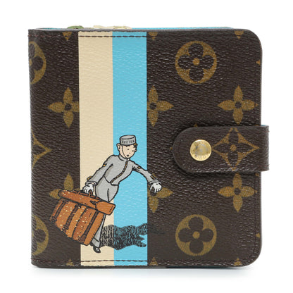 Exclusive Louis Vuitton Monogram Groom Compact Zip Wallet — Front View