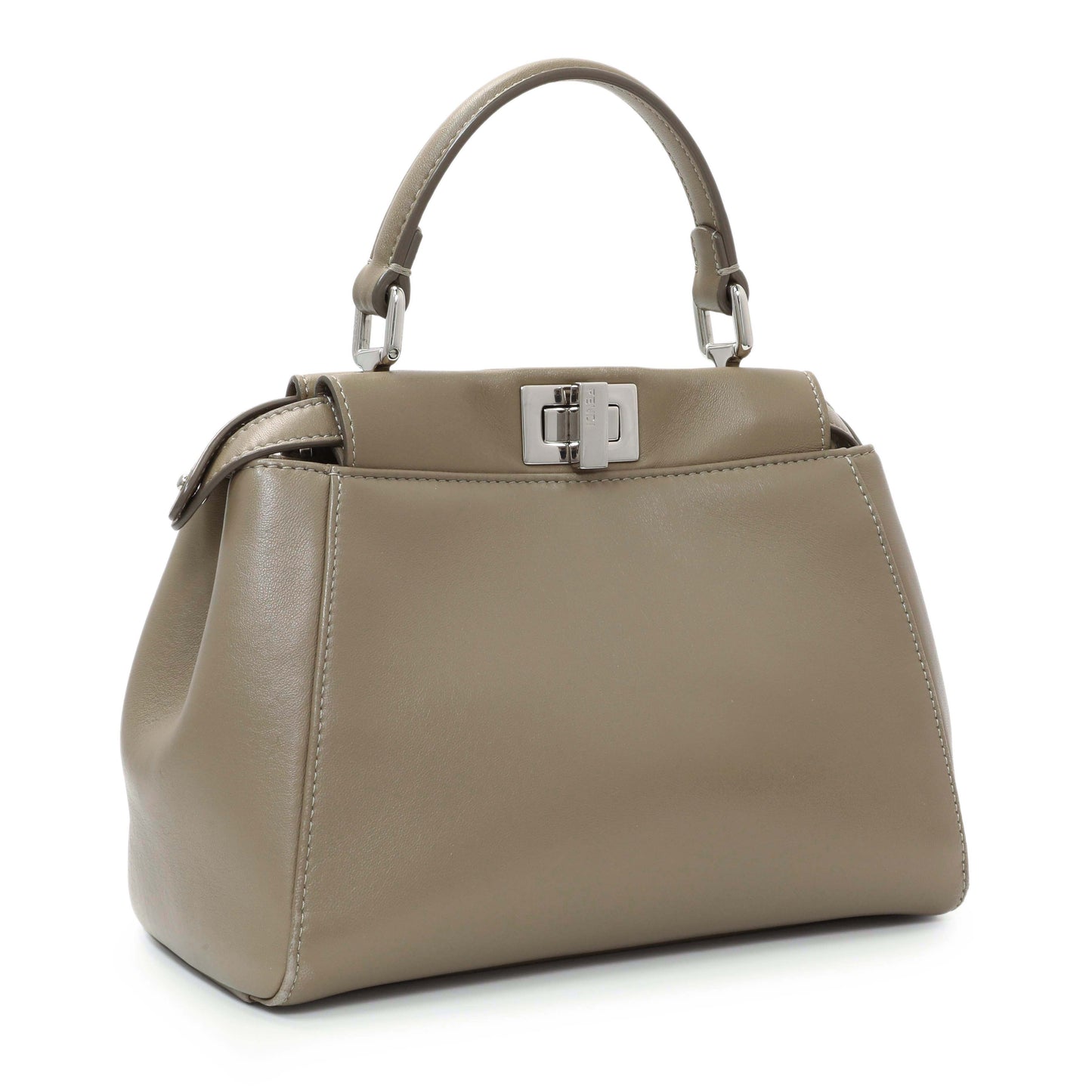 Exclusive Fendi Tortora Nappa Mini Peekaboo Iconic Satchel — Side View