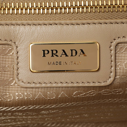 Exclusive Prada Camel Re-Nylon Saffiano Medium Re-Edition 1978 Tote — Detail View