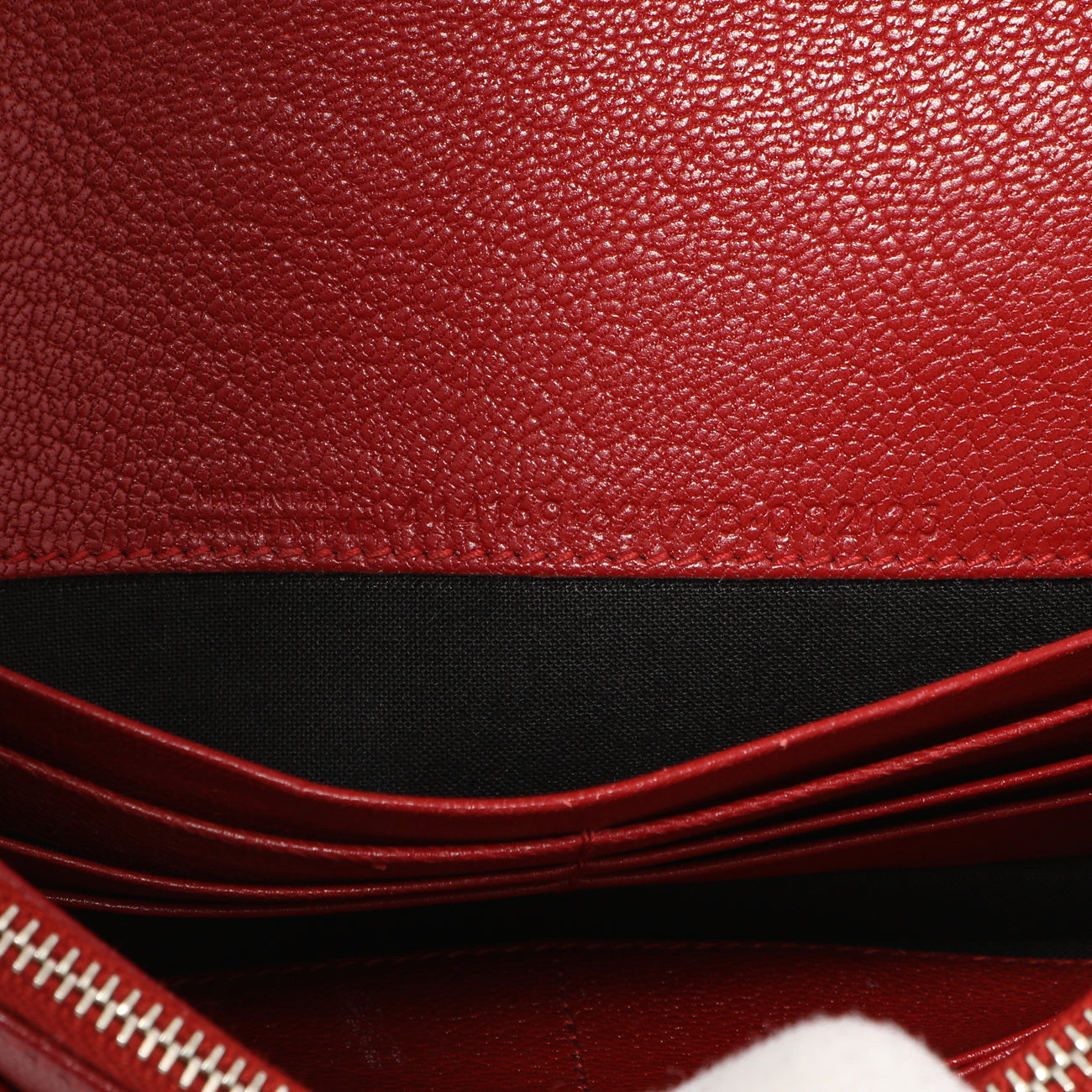 Exclusive Balenciaga Rouge Groseille Chevre Metallic Edge Wallet on Chain — Alternate View 11