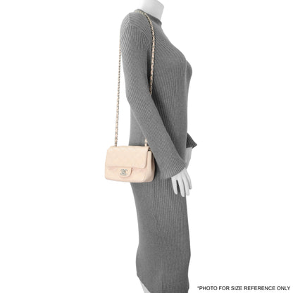 Exclusive Chanel Light Pink Quilted Caviar Mini Square Flap — Alternate View 15