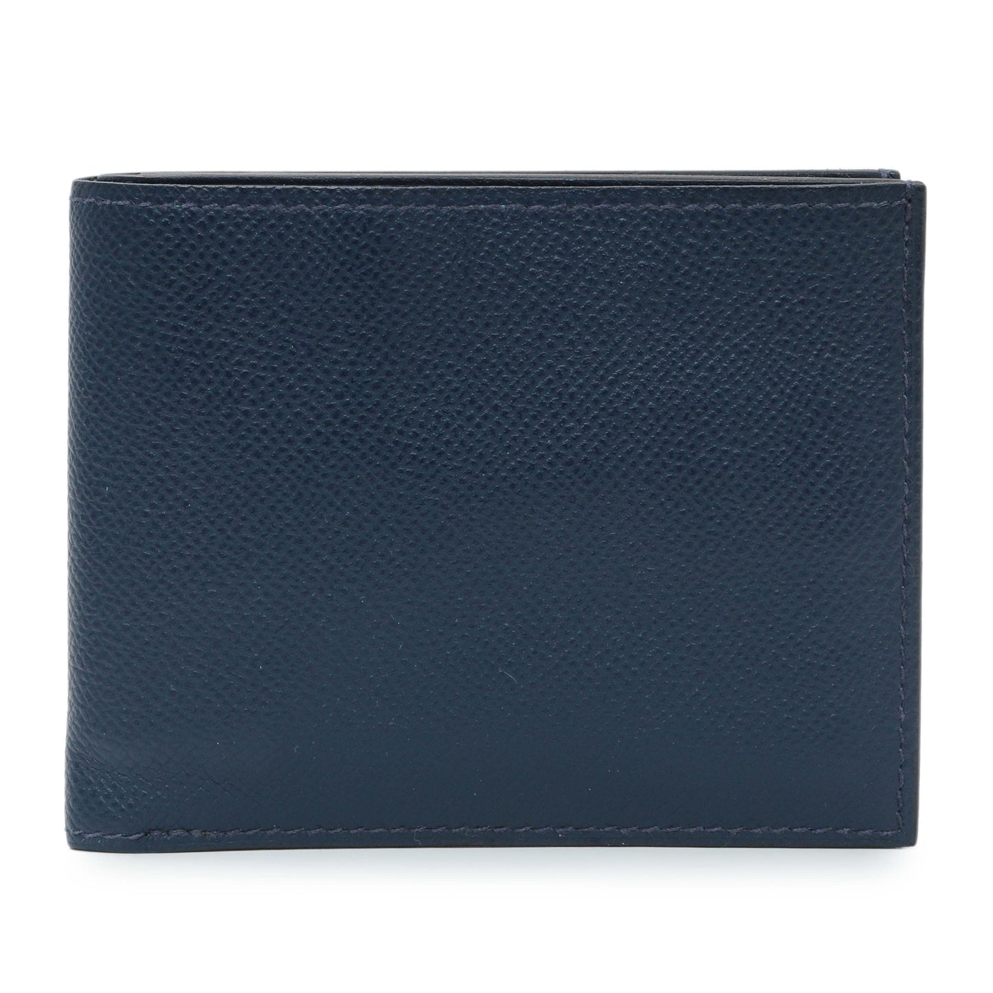 Exclusive Hermes Bleu Indigo Epsom Citizen Twill Compact Wallet — Front View