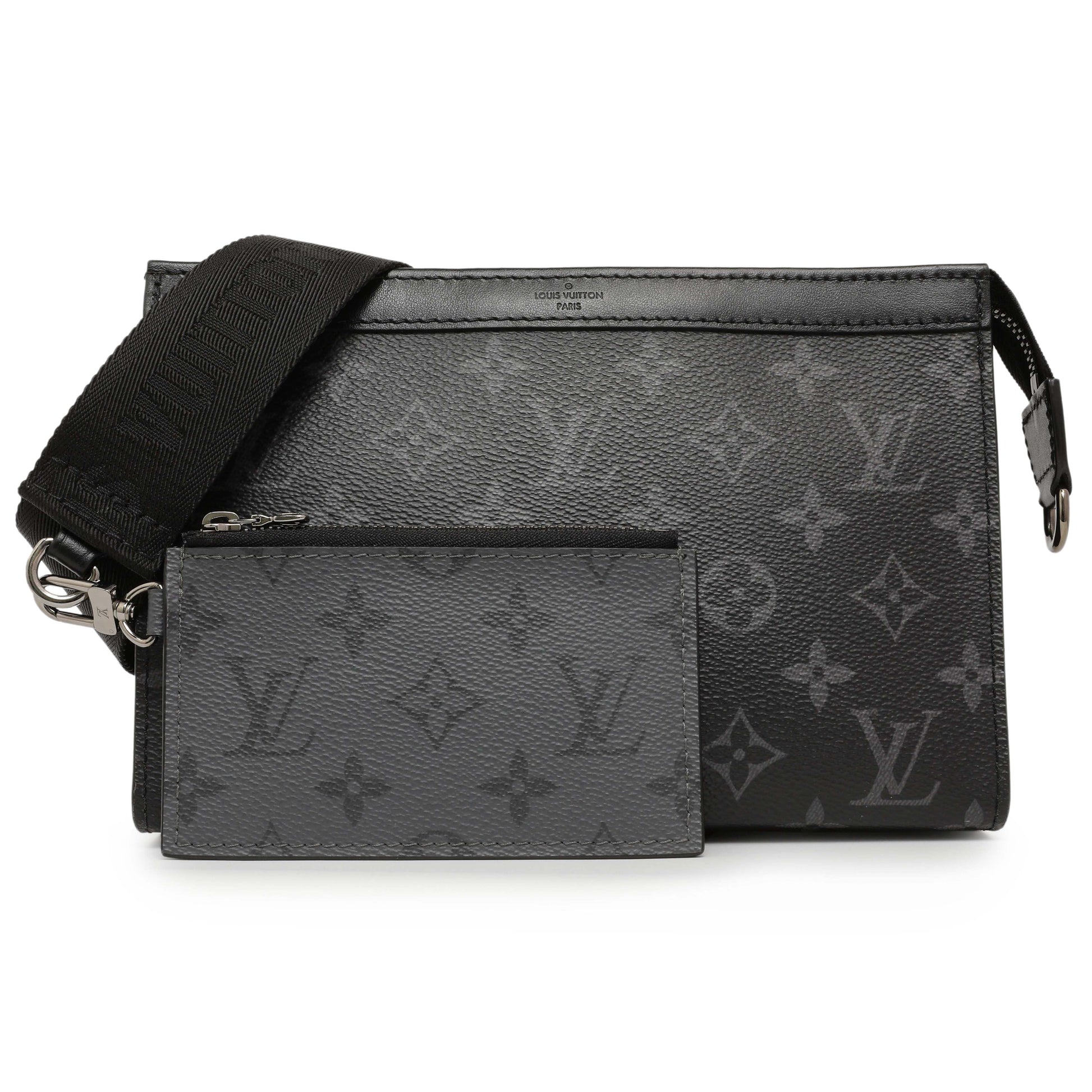 Exclusive Louis Vuitton Monogram Eclipse Reverse Gaston Wearable Wallet — Front View