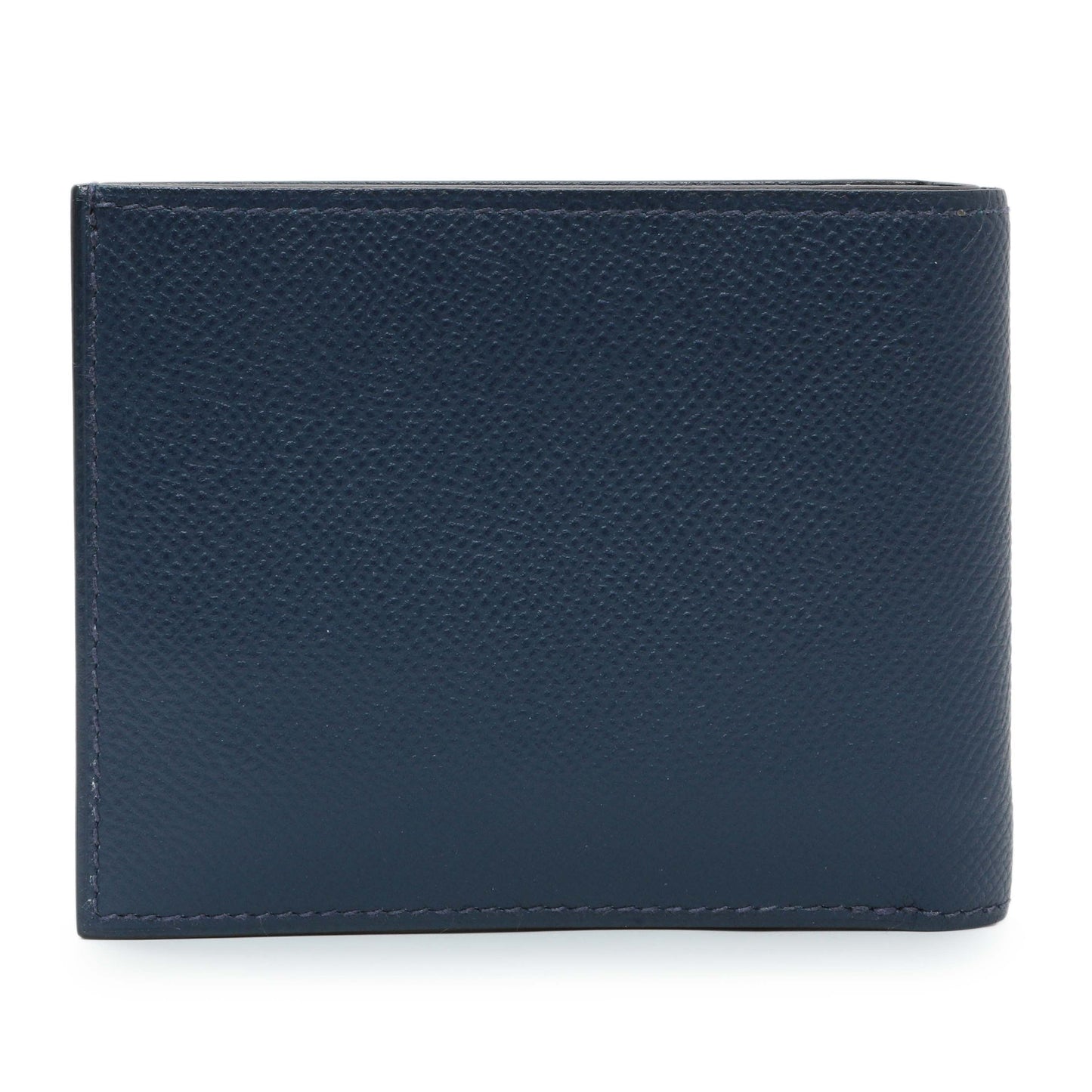 Exclusive Hermes Bleu Indigo Epsom Citizen Twill Compact Wallet — Side View