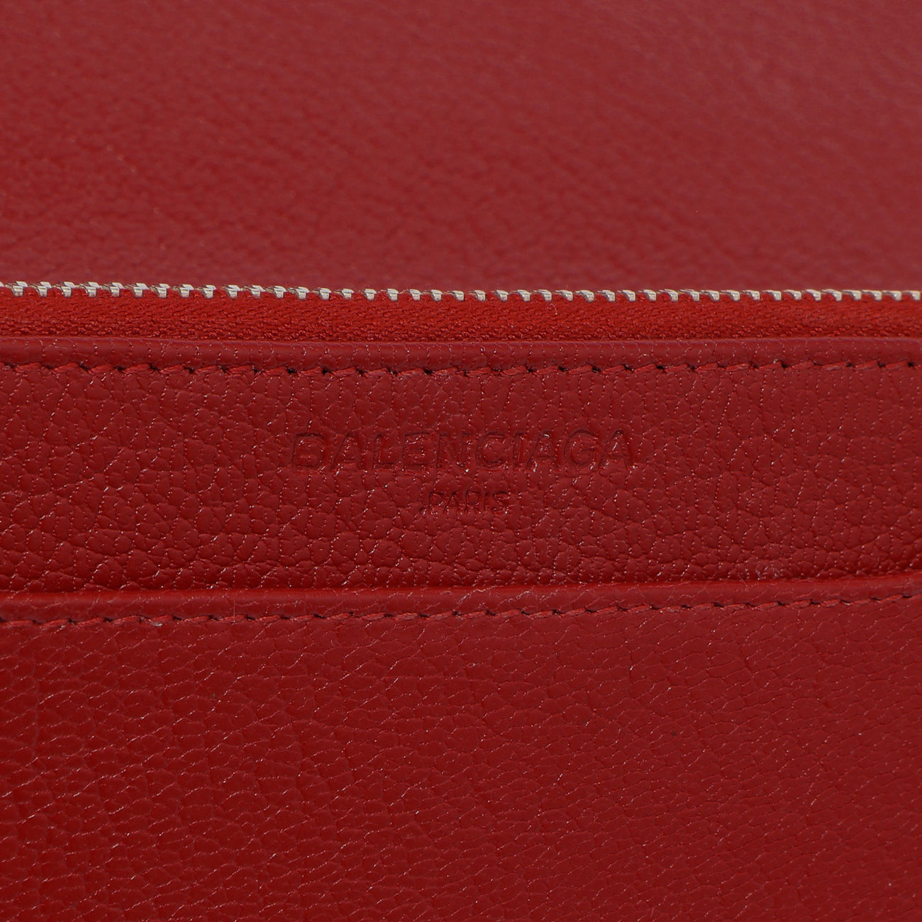 Exclusive Balenciaga Rouge Groseille Chevre Metallic Edge Wallet on Chain — Alternate View 10