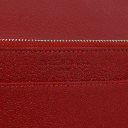 Exclusive Balenciaga Rouge Groseille Chevre Metallic Edge Wallet on Chain — Alternate View 10