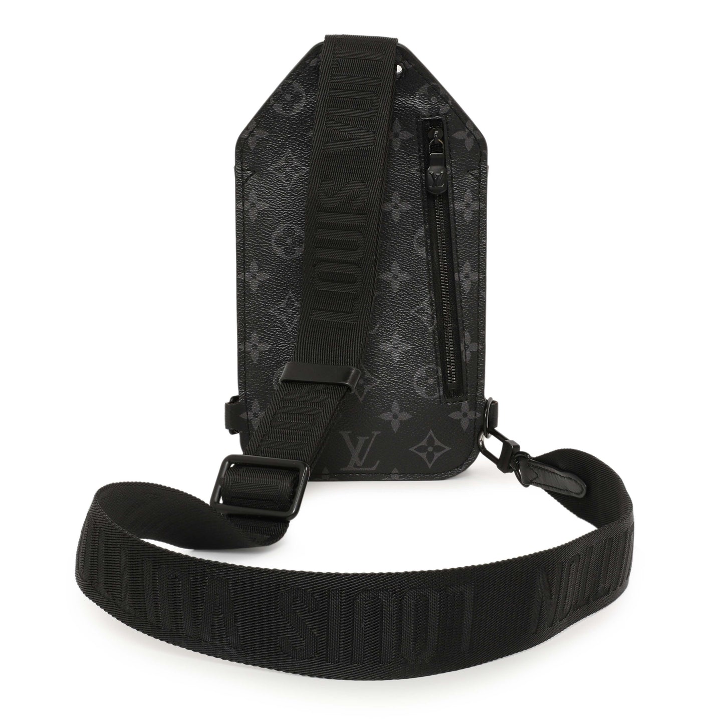 Exclusive Louis Vuitton Monogram Eclipse Saumur Slingbag — Side View
