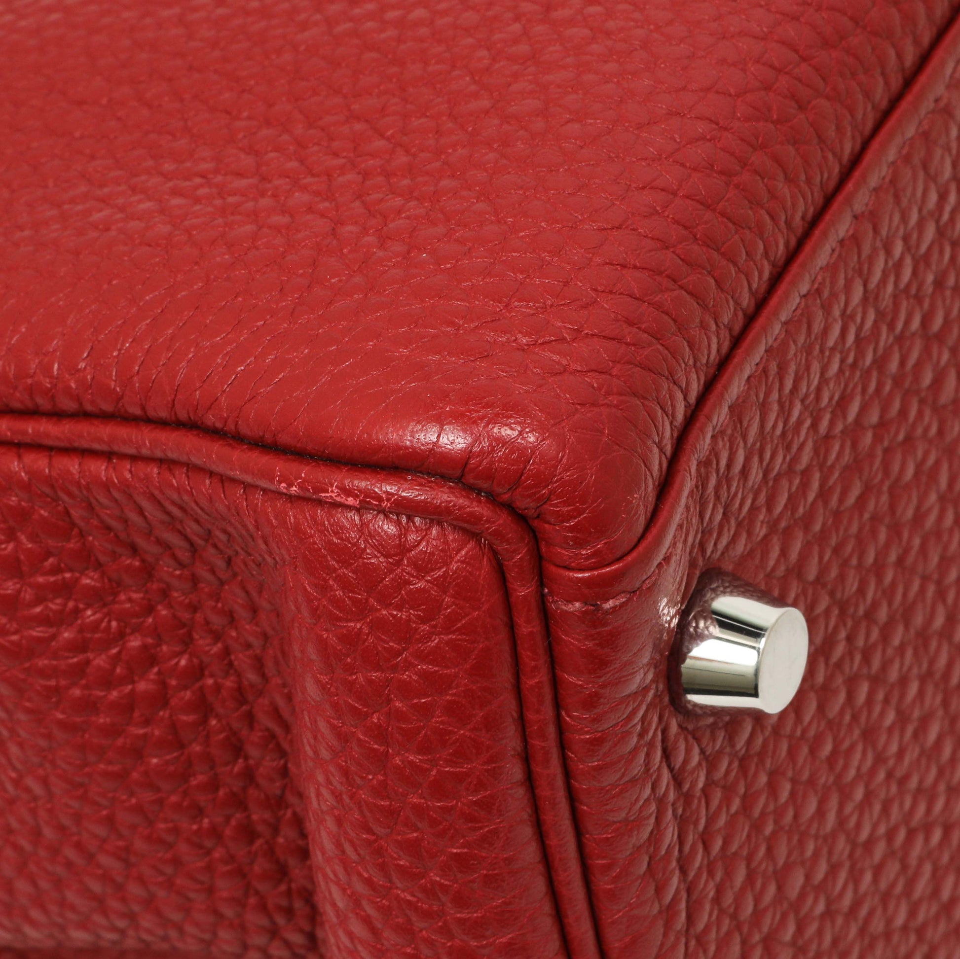 Exclusive Hermes Rouge Garance Togo Kelly Retourne 32 — Top View