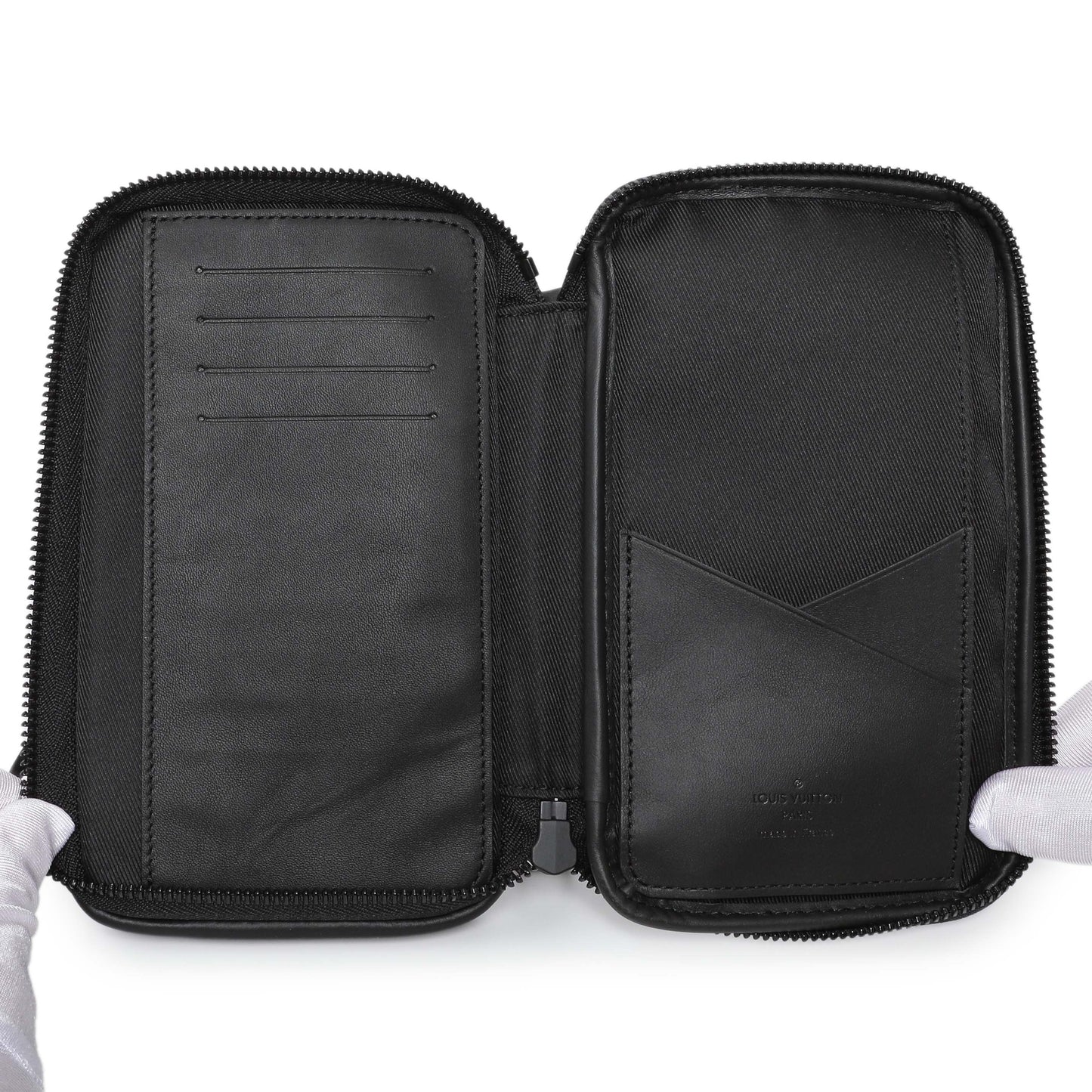 Exclusive Louis Vuitton x Nigo Giant Damier Ebene Double Phone Pouch — Top View