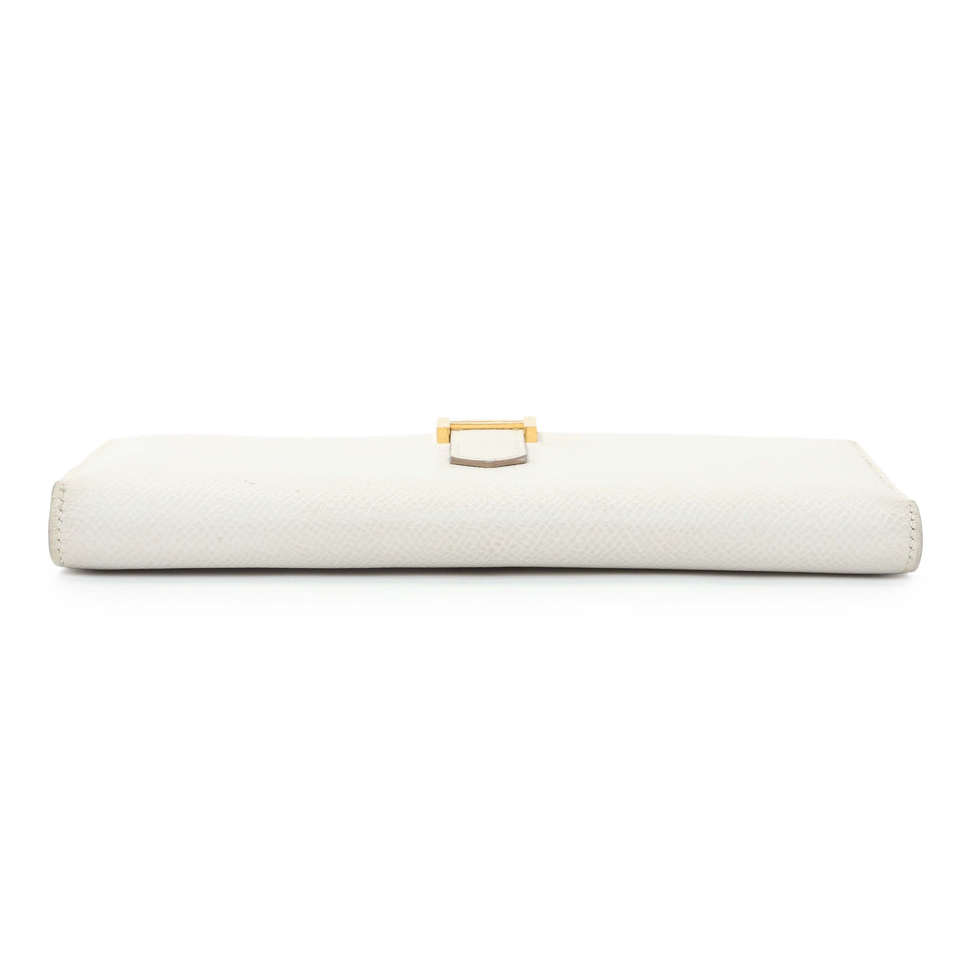 Exclusive Hermes White Epsom Bearn Gusset Wallet — Back View