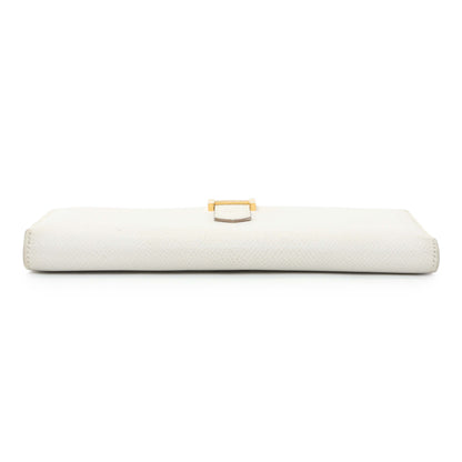 Exclusive Hermes White Epsom Bearn Gusset Wallet — Back View