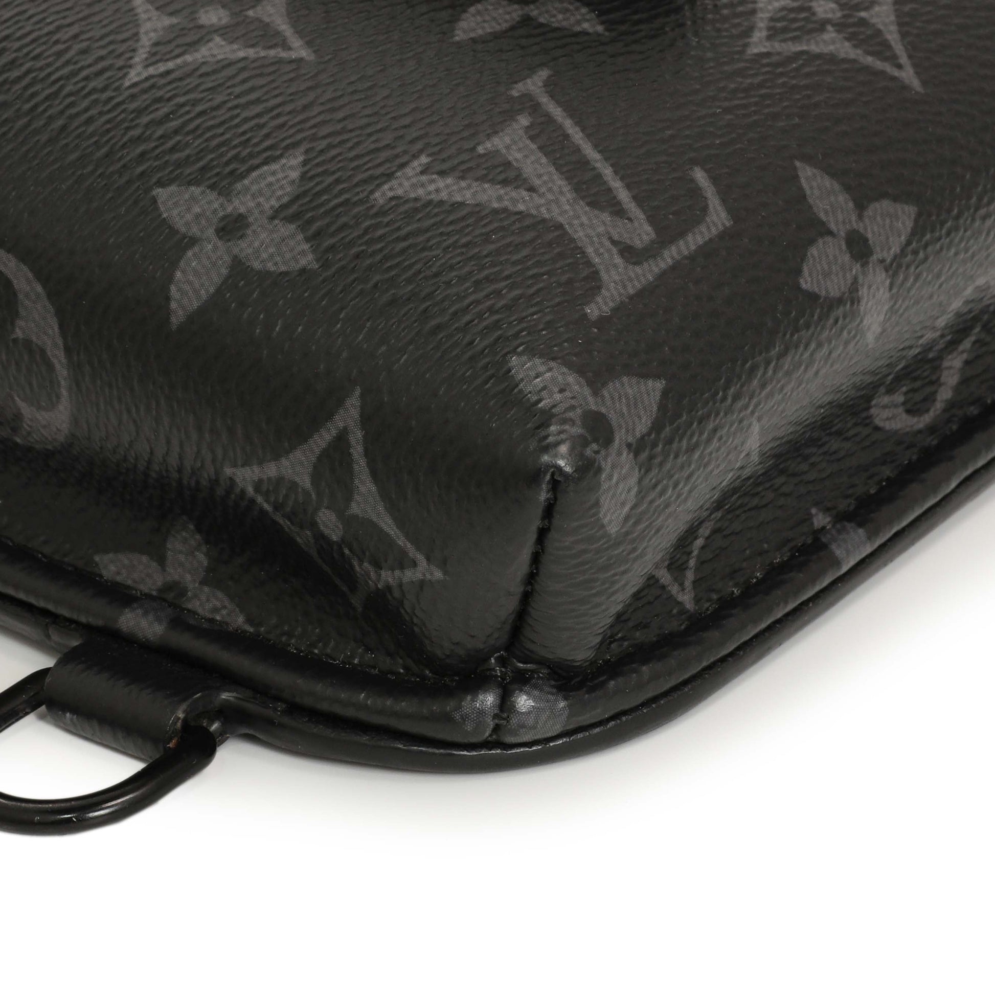 Exclusive Louis Vuitton Monogram Eclipse Saumur Slingbag — Top View