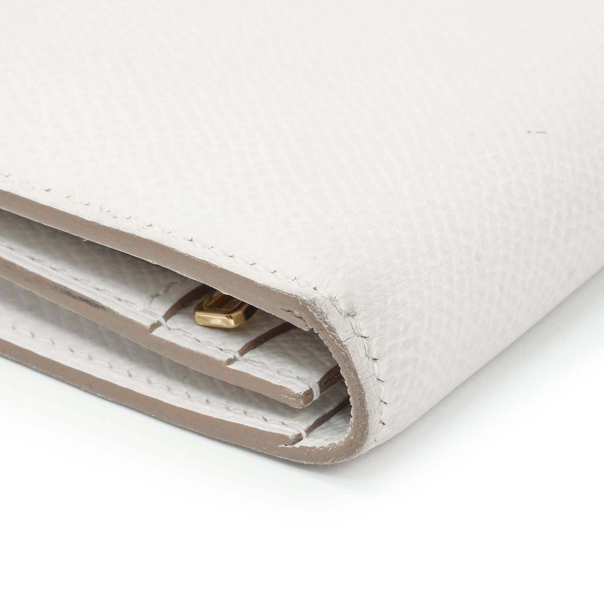 Exclusive Hermes White Epsom Bearn Gusset Wallet — Top View