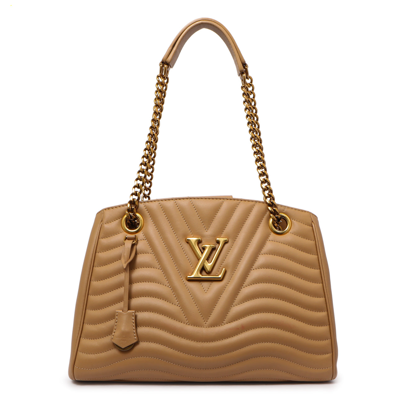 Exclusive Louis Vuitton Noisette Calfskin New Wave Chain Tote — Front View