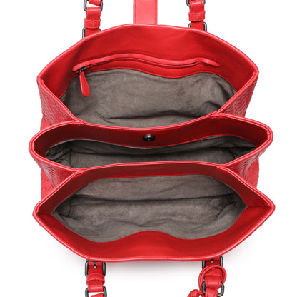 Exclusive Bottega Veneta Red Intrecciato Small Roma Tote — Alternate View 8