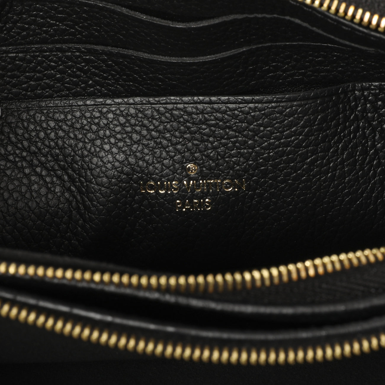 Exclusive Louis Vuitton Black Empreinte Double Zip Pochette — Detail View