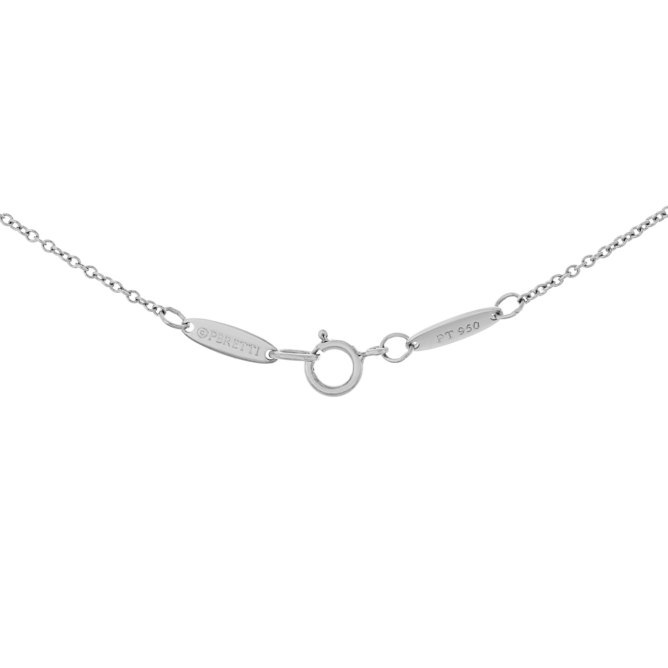 Exclusive Tiffany & Co. Platinum Diamond 22mm Open Heart Pendant Necklace — Top View