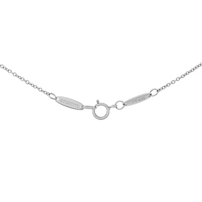 Exclusive Tiffany & Co. Platinum Diamond 22mm Open Heart Pendant Necklace — Top View