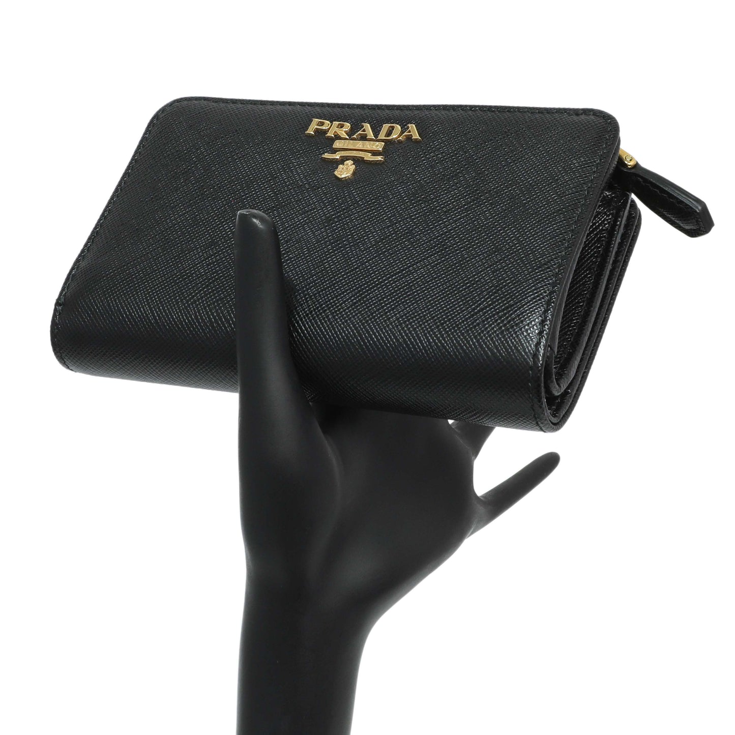 Exclusive Prada Black Saffiano Compact Wallet — Alternate View 7