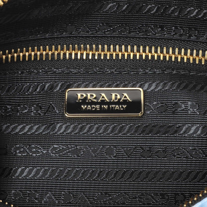 Exclusive Prada Blue Tessuto Stampato Nylon Saffiano Surf Print Wrist Pouch — Detail View