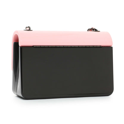 Exclusive Chanel Black Pink Plexiglass Plexi Coco Bag — Side View