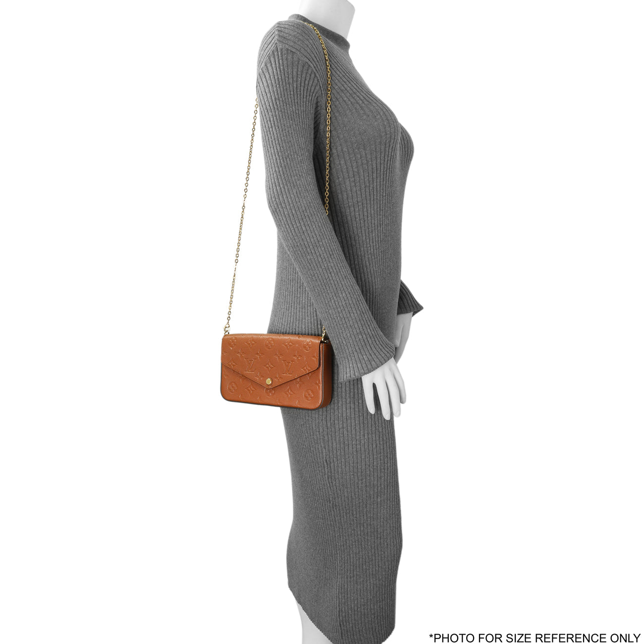 Exclusive Louis Vuitton Cognac Empreinte Pochette Felicie Chain Wallet — Alternate View 7