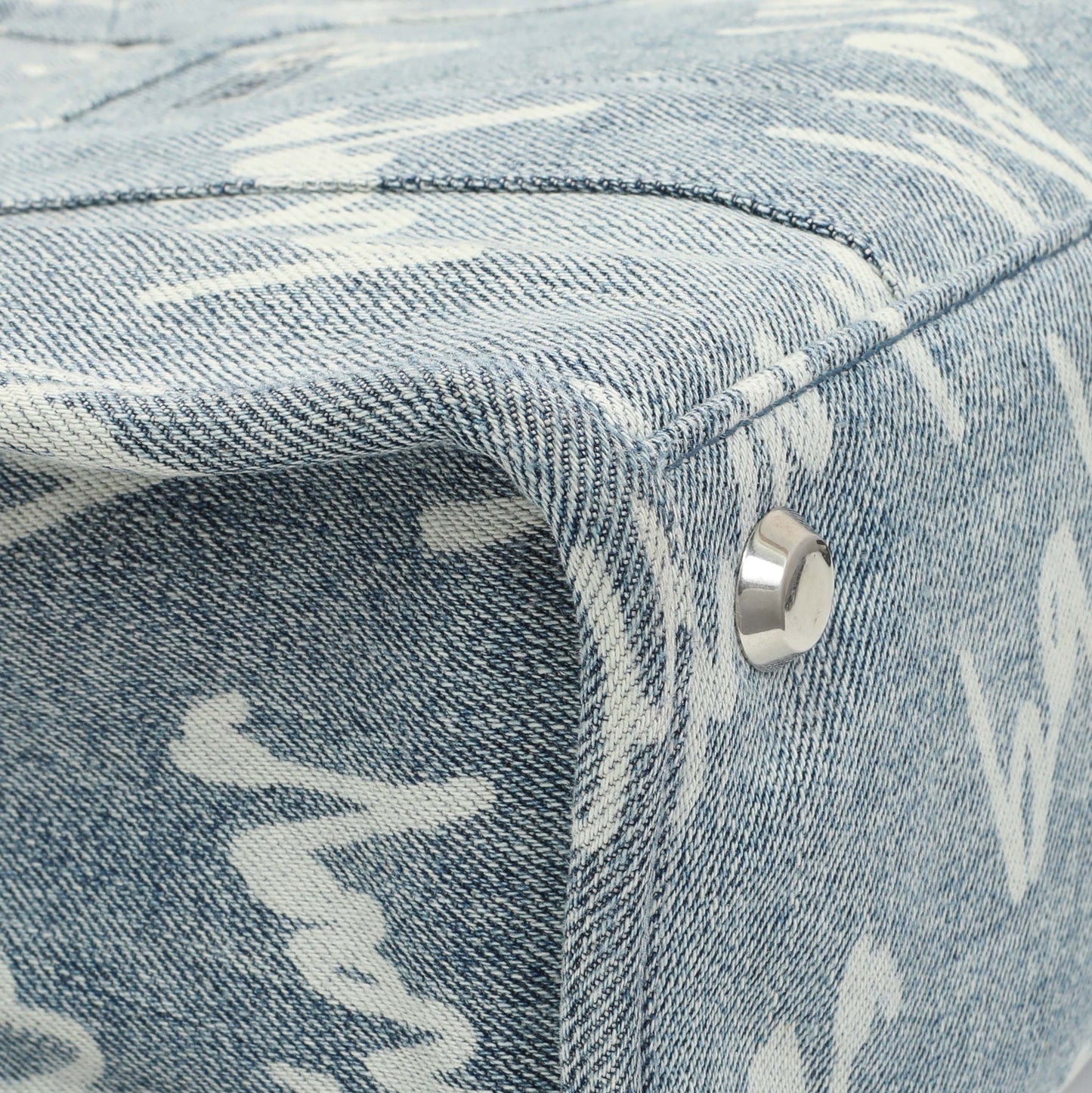 Exclusive Balenciaga Small Hardware Scribble Printed Denim Tote Bag — Top View