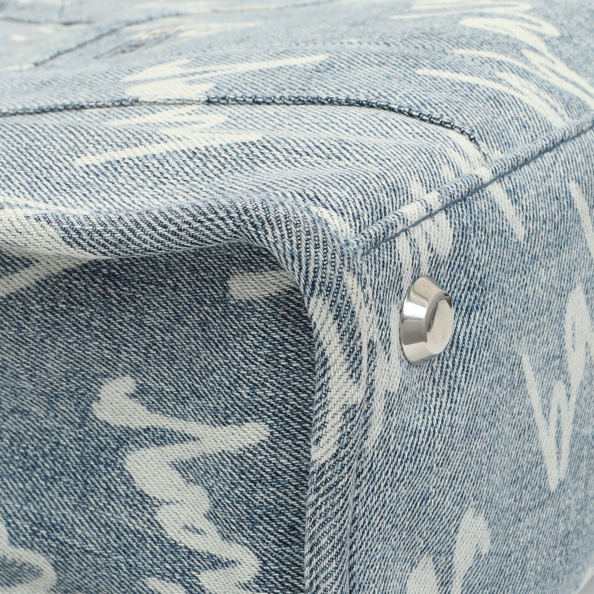 Exclusive Balenciaga Small Hardware Scribble Printed Denim Tote Bag — Top View