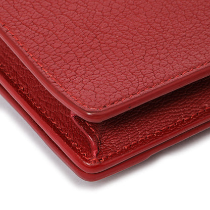 Exclusive Balenciaga Rouge Groseille Chevre Metallic Edge Wallet on Chain — Alternate View 8