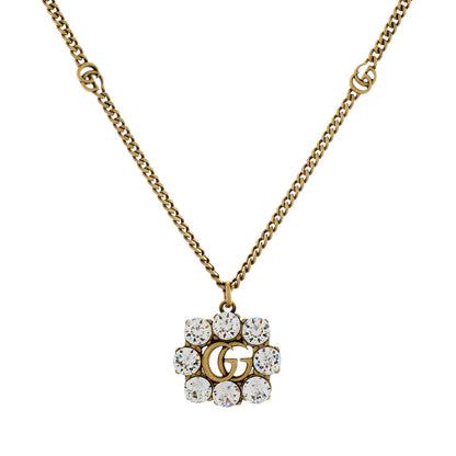 Exclusive Gucci Crystal Double G Pendant Necklace — Front View