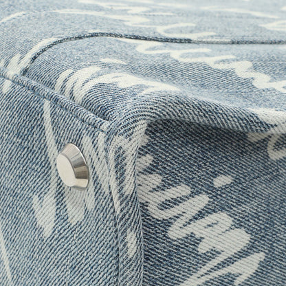 Exclusive Balenciaga Small Hardware Scribble Printed Denim Tote Bag — Alternate View 7