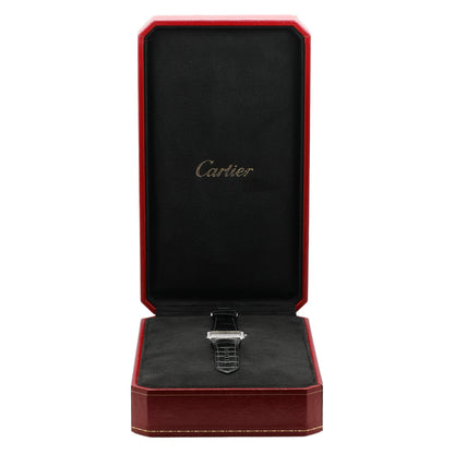Exclusive Cartier 18K White Gold Diamond Tank Divan 2613 — Lifestyle View